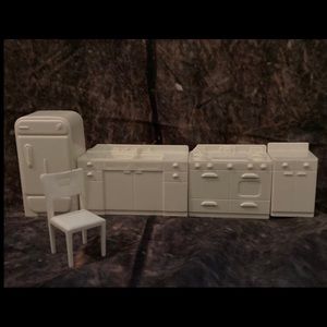 VTG MARX 1950's DOLLHOUSE 5-PIECE KITCHEN SET